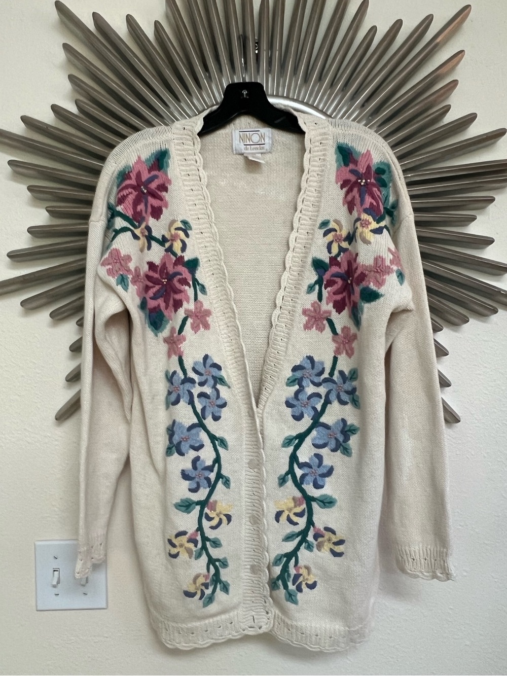 Vintage 90’s Spring Flowers Cottagecore Grannycore Cardigan Cotton Sz Med